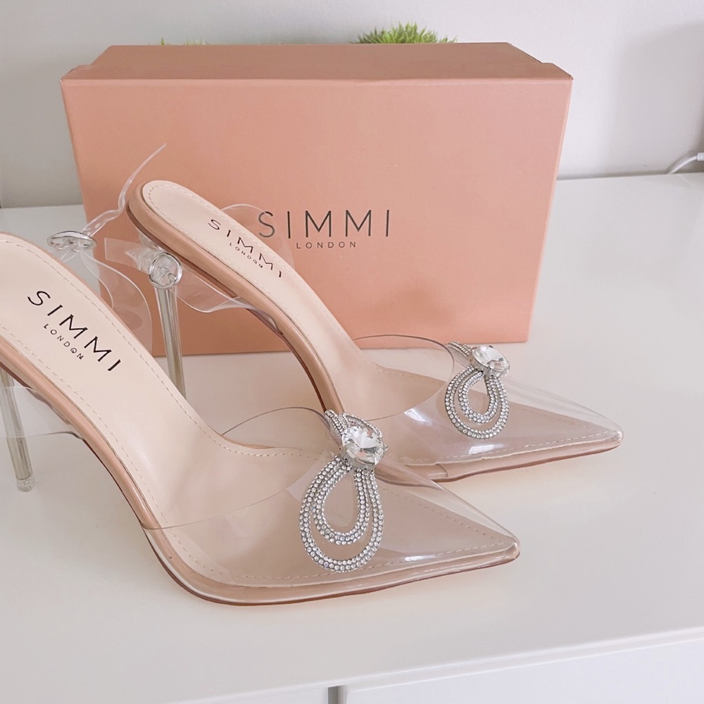 Simmi London Karoline Heels with Rhinestone Bow
